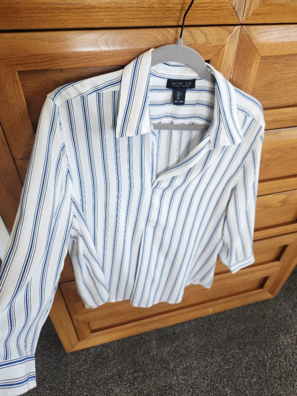 Rachel Zoe Tops| Dark Blue/Black and White Striped 3-quarter sleeve top